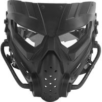 Masque intégral noir de protection avec lentille transparente ergonomique pour le jeu CS et les activités de plein air comme Halloween