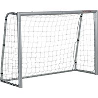 SPORTNOW Fußballtor mit PE-Netzgewebe, Fußball-Tor für Kinder und Erwachsene, 240 x 85 x 160 cm, Stahl, PE, für Garten, Fußballtraining, Grau