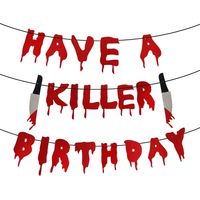 Bannière « Fête d'anniversaire terrifiante », décorations pour une fête d'anniversaire horrifique, décorations de fête, décorations pour une fête de zombies et de vampires