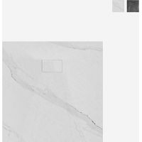 Piatto doccia quadrato filopavimento effetto marmo 90x90cm Stone MM - Bianco