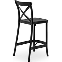 SGABELLO ALTO CON SCHIENALE NERO MOD. DALIA