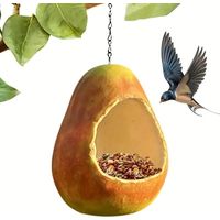Vogelfutterhaus aus Kunstharz, Birnenform, realistisches Design, langlebig – kein Stromanschluss erforderlich, zum Aufhängen – ideal für Gärten, Terrassen und Wälder, für Naturliebhaber