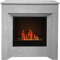 Bellini - Chimenea de bioetanol de suelo 96x35xH96 cm, efecto cemento