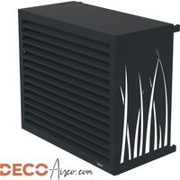 Cache climatiseur taille L – Couleur anthracite (RAL 7016) – Métal résistant à la rouille – Installation modulable au sol ou murale