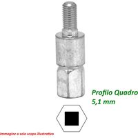 Fresa rotativa Joans per decespugliatori attrezzo per asta ALPINA STIHL HUSQVARNA OLEO-MAC - Profilo inserto adattatore: Profilo Quadro 5,1 mm
