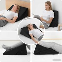 vidaXL Wedge Pillow Black 55 x 55 x 26 cm Memory Foam
