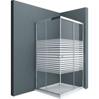 doporro® Box Doccia 70x70x190cm con 4cm Piatto Doccia, Cabina Doccia Angolare con Porte Scorrevoli Vetro di Sicurezza ESG Vetro Parzialmente Smerigliato 6mm Ravenna16MS