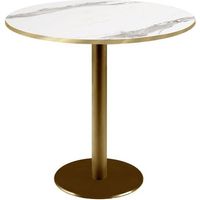 Table ronde Ø 70 cm Rome bistrot marbre blanc