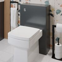 Bathroom WC Back to Wall Toilet Unit Only Furniture Unit 500 x 217mm Matt Grey