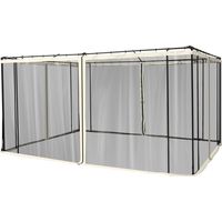 Moustiquaire Gazebo avec Fermeture Éclair, Universelle, Tende di Ricambio, Noir et Beige, 352x207cm