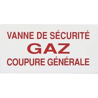 Panneau réglementaire Vanne gaz coupure générale en PVC épaisseur 2 mm - CODITHERM DISTRIBUTION