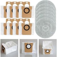 NALOOKAMIC Sacs à poussière et lingettes pour balais à franges Dreame L10S Ultra, L10 Ultra, L10 Prime et L20 Ultra, sacs pour aspirateur et balais à franges humides