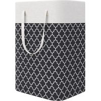 Panier a Linge Sale,Grand Panier à Linge avec Anse,75L Organiser Paniers pour Vêtements Stockage,Pliable Sac à Linge en Tissu Corbeille a Linge,Panier de Rangement Pour Jouets (Noir)