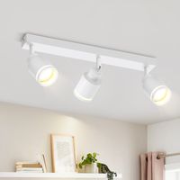 Foco de Techo Blanco GBLY Lámpara de Techo Moderna: 3 Bombilla Focos de Techo Giratorios Focos de Metal GU10 Lámpara de Techo Foco de Pared Interior sin Bombilla
