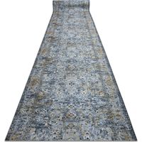 Alfombra de pasillo con refuerzo de goma LOTUS NOMAD 29671 Ornamento gris lavable 80cm grey 80x870 cm