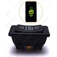 Universal automotive window regulator switch 12V/24V 10A 6 pins, green indicator light