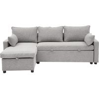 CALICOSY - Canapé convertible 3 places en tissu avec méridienne L219 cm - LOUISON