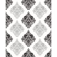 Papier peint baroque EDEM 85024BR20 papier peint vinyle lisse avec des ornements et des accents métalliques blanc noir argent 5,33 m2