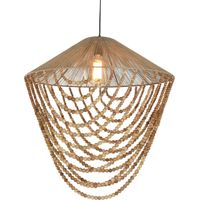 Suspension en jute et bois esprit naturel style moderne chaleureux - Bois naturel et jute clair