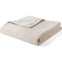 Paolo - plaid - 200x140 cm - en velours texturé et velours - beige