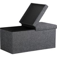 Foldable storage bench dark grey 80x40x40cm 100l capacity