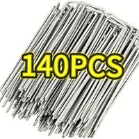 (4 x 15 cm, 50 pièces) Agrafes de jardin en U, piquets robustes pour clôtures et tubes, clous à gazon galvanisés pour maintenir les pelouses et barrières.