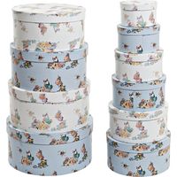 BOX 10 KARTONS 37,5X37,5X18 RUNDER BLAUER KARTON Material Farbe BLAU WEISS MEHRFARBEN Familie BESTELLdetails