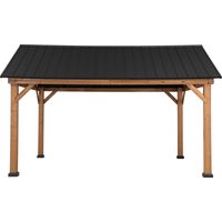 Zedernholz Gazebo TÖDI in Anthrazit - 336cm x 400cm