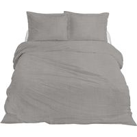 Housse de couette simple en lin premium Ten Cate 140x200/220 cm Gris nuageux
