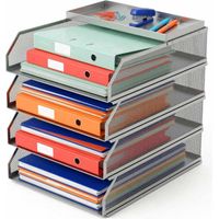 Document Organizer, Metal Mesh, 4-Tier A4 Trays