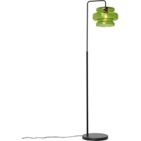 Retro Floor Lamp Black with Green Glass - Denise