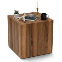 Table basse Imogen, Forme cubique, Structure en bois mélaminé, 45x45x50h cm, Noyer marron