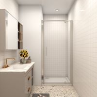 SKY Bathroom Pivot Shower Door 800x1850mm Single Door Shower Bath Enclosure Chrome Frame