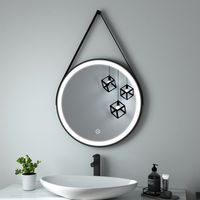 Heilmetz Badspiegel mit Beleuchtung Rund LED Wandspiegel Touch Kühles Weißes Licht Badezimmerspiegel 60cm