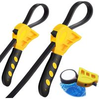 Juego de 2 llaves de correa de goma, llave de filtro ajustable, llave universal para tubos de 6 a 8 pulgadas, máx. Ø150 mm, amarilla