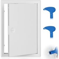 Trappe de Visite Placo 20cm x 30cm Panneau Trappe Inspection, Rabat de Revision en Acier Blanc avec Loquets et Clé pour Mur et Plafond