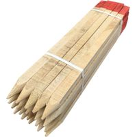Moncoffrage – Piquet d'implantation bois pour chantier – rouge – H. 0.75m – Lot de 20 pièces – Extrémité peinte pour meilleure visibilité