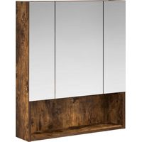 Armoire De Toilette - Armoire Miroir de Salle de Bain Chêne fumé 60 x 14.5 x 70 cm fr430 - Maison La Vie