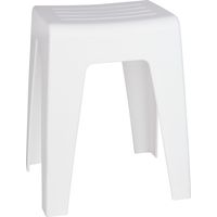WENKO Sgabello Kumba per bagno, bianco, sgabello per doccia, Plastico, 38x47x32 cm, bianco