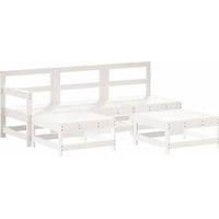 Maison Exclusive - 5-tlg. Garten-Lounge-Set Weiß Massivholz Kiefe