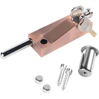 Shine Home Verrou de porte multifonctionnel , verrou de porte de garage, verrou de portail, verrou de cabanon, verrou de porte universel, fourni avec 2 clés, pour usage intérieur et extérieur, bronze