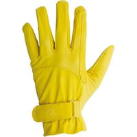 M, Jaune: Gants de travail en cuir de la piscine avec renforts et fermeture tearjaw
