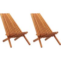 Vidaxl – Chaises pliables d'extérieur lot de 2 en bois d'acacia massif – Résistantes aux intempéries – Siège ergonomique – Dimensions 58 x 95 x 77 cm