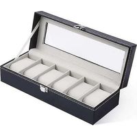 Watch Box With 6 Compartments Watch Box Storage Box With Glass Lid