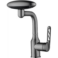 Grifo de baño con 4 modos, rotación de 360°, rociador multimodo, fácil instalación, diseño robusto - gris