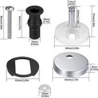 6 Pièces Abattant WC de Toilettes à Charnière Fixations, Universel Fixation de Siège de Toilette, Rechange pour Couvercle de Toilette, pour Toilettes à Usage Domestique