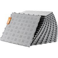 VEVOR Dalles de garage emboitables, lot de 50, revetement de sol garage PP, 305 x 305 x 13,4 mm, texture double face antiderapante, pour protection garages, sous-sols, ateliers de reparation, argente