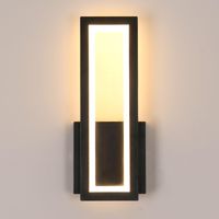 Wandleuchte LED Innen, 16W 2000LM Wandlampe Innen Acryl LED, Schwarz,3000K für Schlafzimmer Wohnzimmer Treppe, 32CM