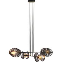 Lampada a Sospensione Playa, Acciaio verniciato a polvere, Nero, 93x100x93 cm