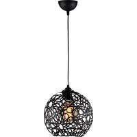 Suspension filaire métal réglable E27 – D. 25 x H. 39/119 cm – Noir – Indice IP20 – Pour espaces modernes – Ozaia